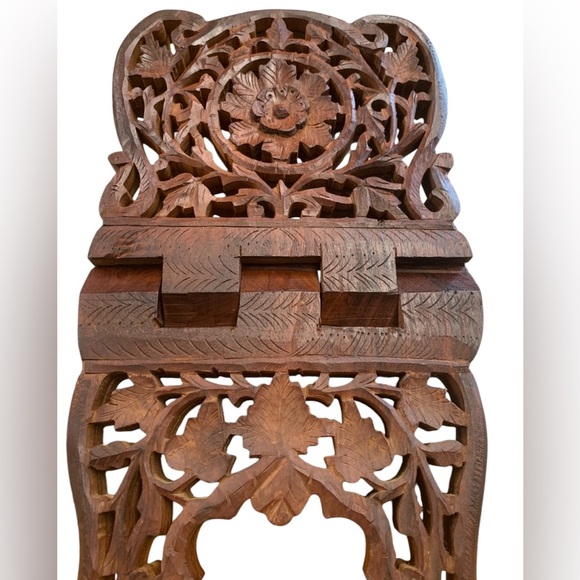 FINAL PRICE! “Rare” Vintage Carved Solid Wood Bible/Book Holder, - Picture 11 of 11